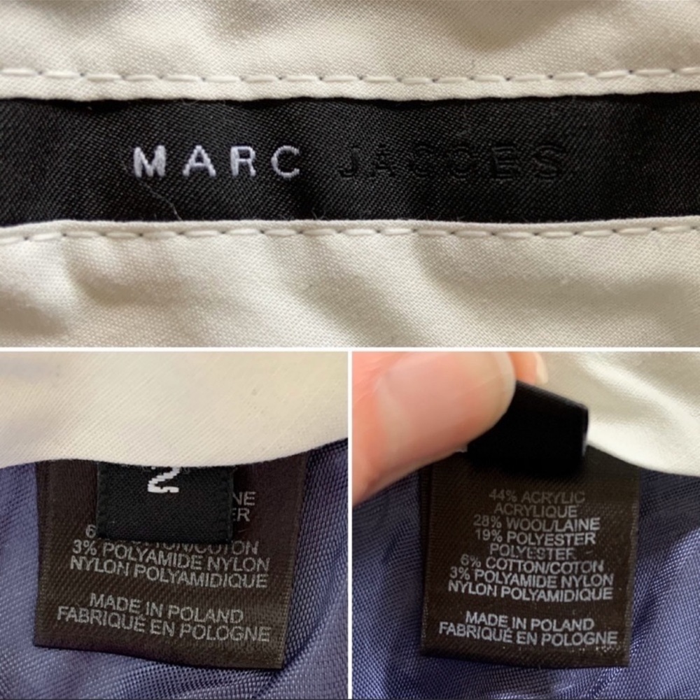 Marc Jacobs Purple Tweed Wide Leg Crop Pants Size 2 - Picture 7 of 8